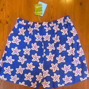 NWT Starfish Print High Waist Women's Shorts - Blue